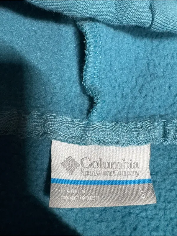 Columbia Women’s Blue/Teal Script Logo Pullover Hoodie Size S - Image 6