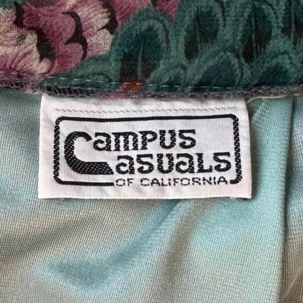 Campus‎ Casuals VTG 80s Midi Skirt M Pleated A-Line Peacock Feather Print Boho - Image 7