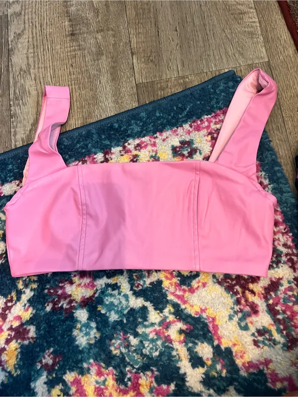 Edikted Pink Square-Neck Crop Top - Women's Sleeveless Bralette - Image 6