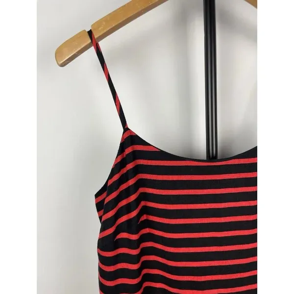 J. Crew Red Black Sleeveless Derby Striped Linen‎ Blend Cocktail Dress Size 0 - Image 5