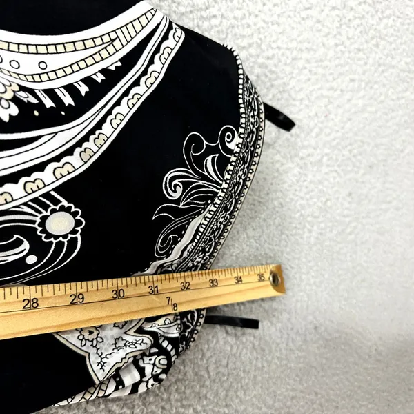 White House Black Market Mini‎ Dress Womens Small Paisley V Neck Ruched Boho Y2K - Image 4