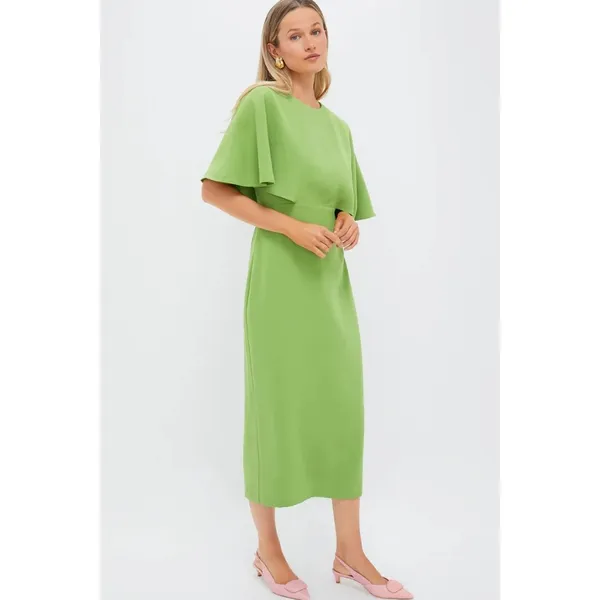 Tuckernuck Pomander Place Cape Lindy Dress in Pistachio Green 2 New Womens Midi - Image 3