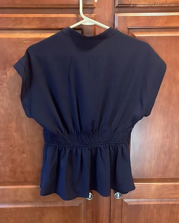 Navy Women’s Blouse Blue Size L - Image 2