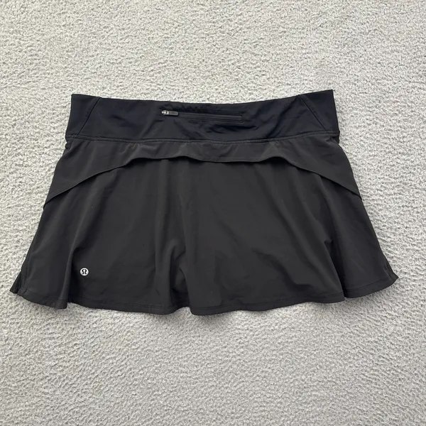 Lululemon Play Off The Pleats Skirt Skort Black Athletic Tennis Women's 12 - Image 3