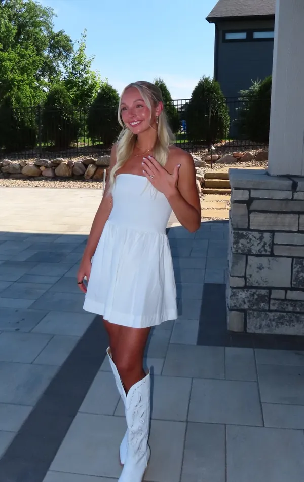 White strapless dress - Image 3
