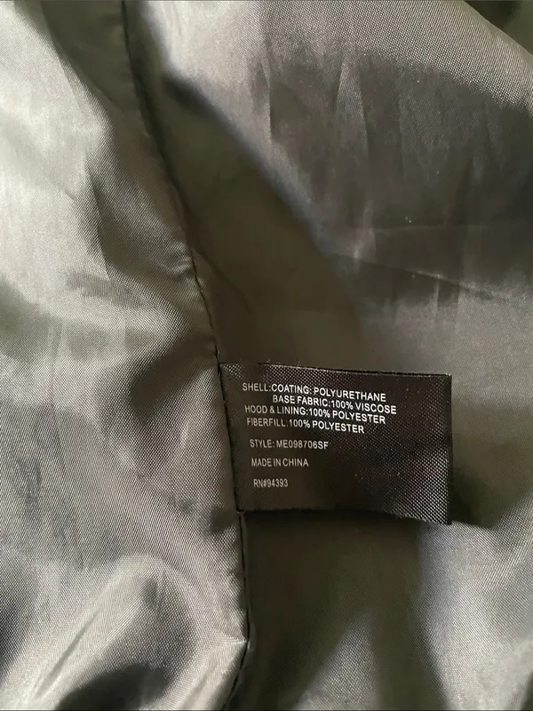 Women’s Mo-Ka Hooded Faux Leather Black Bomber Jacket, Size Small - Image 6