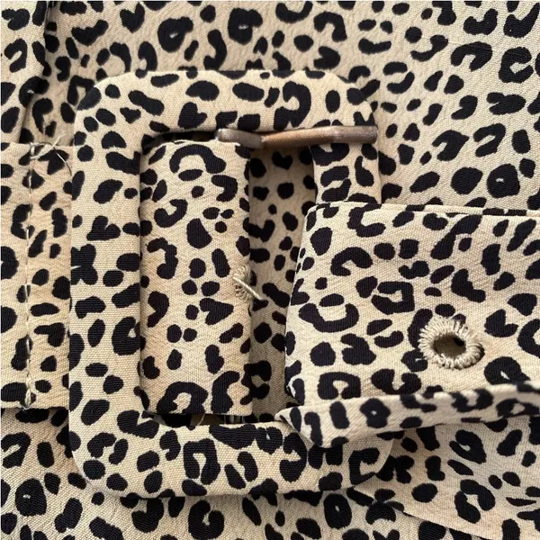 Melloday Midi Dress Small Animal Print Belted Shirt Dress Career Office Work - Image 11