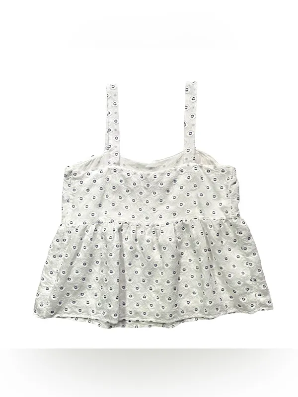 LOFT Clip Dot Textured Peplum Cami Top Size 6 - Image 6