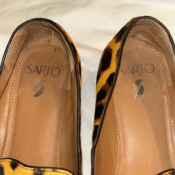 Franco Sarto Square Mouth Calf Hair Leather Animal Print Loafer(Size 8M) - Image 11