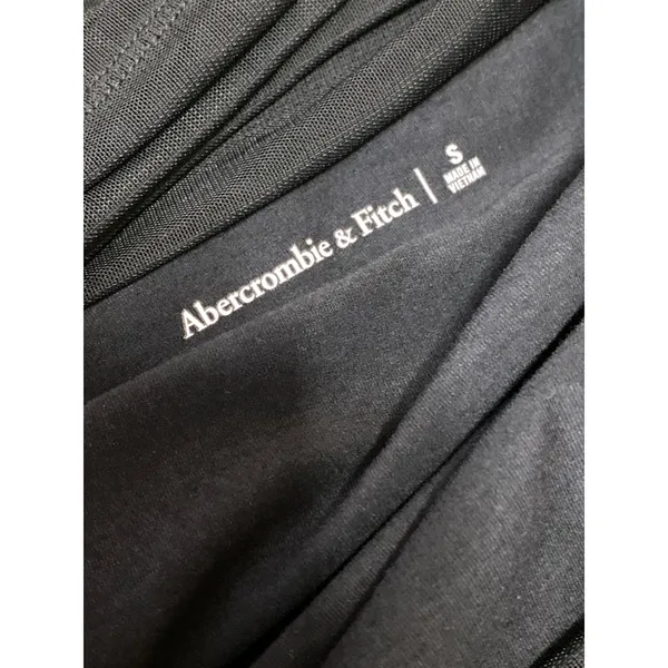 Abercrombie & Fitch Black Cowl Neck Mesh Long Sleeve Blouse Bodysuit Top Size S - Image 5
