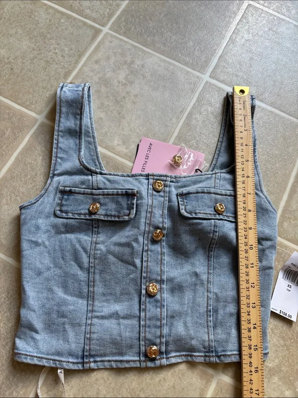 Avec Les Filles Light Blue Denim Mini - Image 3