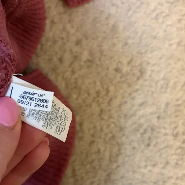 Women’s Aerie XL Oversized Burgundy Crewneck Sweater - Image 6