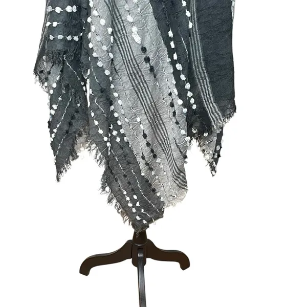 DEMDACO Textured Black Gray One Size Fits Most Acrylic and Poncho Shawl - Image 3
