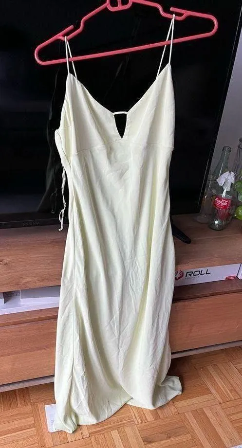 Abercrombie Neon Green Tie Up Maxi Dress NWT - Image 3