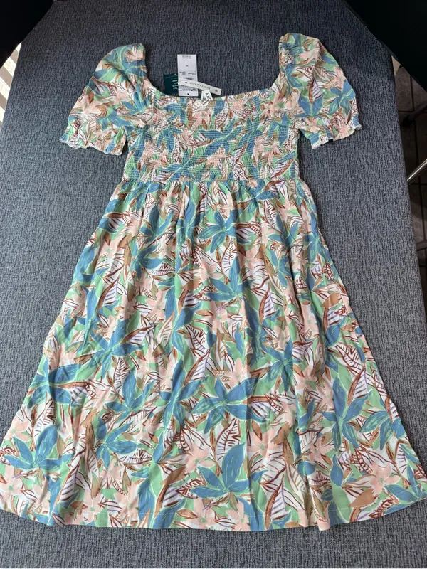 Roxy Hello Petal Floral Print Smocked Mini Dress - Image 4