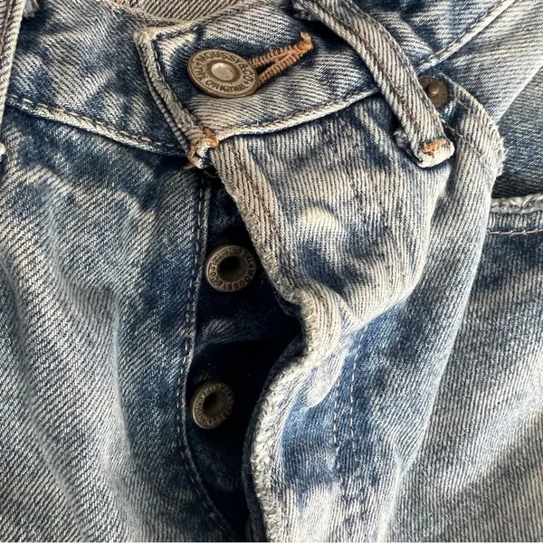 MOUSSY Vintage Light Wash Distressed Straight Jeans Size 24 Made in Japan - Image 5