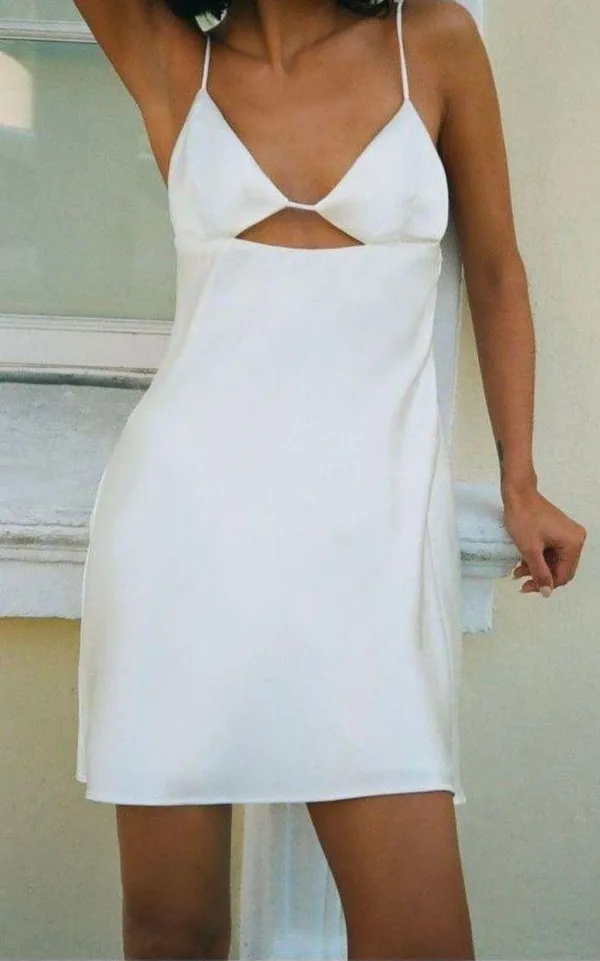 ZARA Dress Mini Satin Lingerie Effect White Wedding Bridal Shower Vacation Summer - Image 6