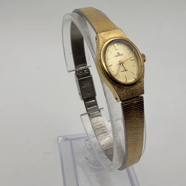 Elegant Vintage Lorus Quartz Cocktail Watch - Gold Tone Working New Battery - Image 2