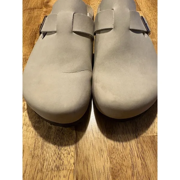 CUSHIONAIRE Hana Cork‎ Footbed Vegan Leather Clogs Size 9 Boho Hippie Casual - Image 3
