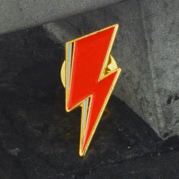 NWT Bright Red Lightning Bolt Enamel Lapel Pin Brooch, Fun Gift Idea! - Image 3