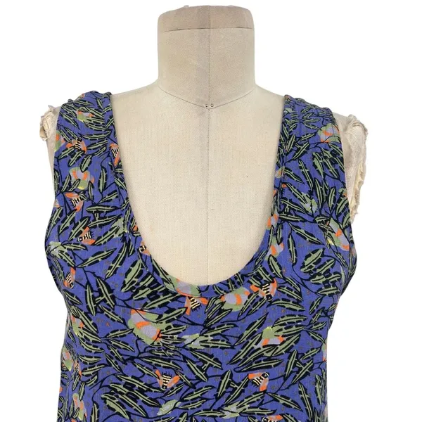 Flax Bumblebee Sleeveless Maxi Dress Purple Green Palm Print‎ Size Petite XS - Image 4