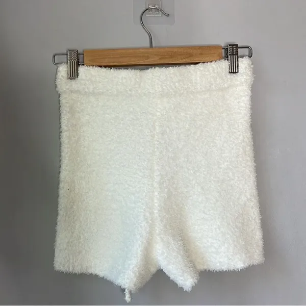 NWT Garage White Soft Fuzzy Shorts - Image 3