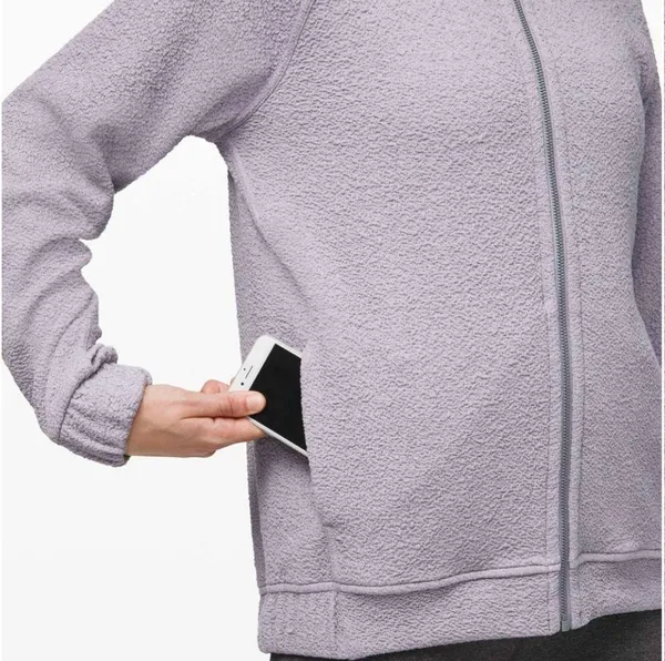 Lululemon Pave New Ways Full-Zip in Glacier Grey / White Size Large - Image 2