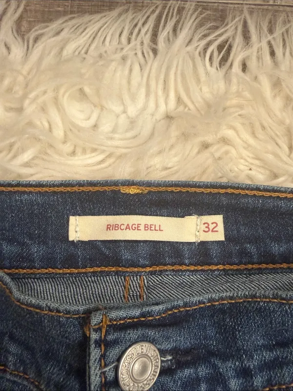 Levi’s Ribcage Bell denim jeans highest rise stretch 32 - Image 7