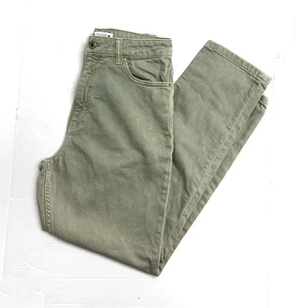 Zara Sage Green High Waisted Tapered Mom Jeans - Image 5