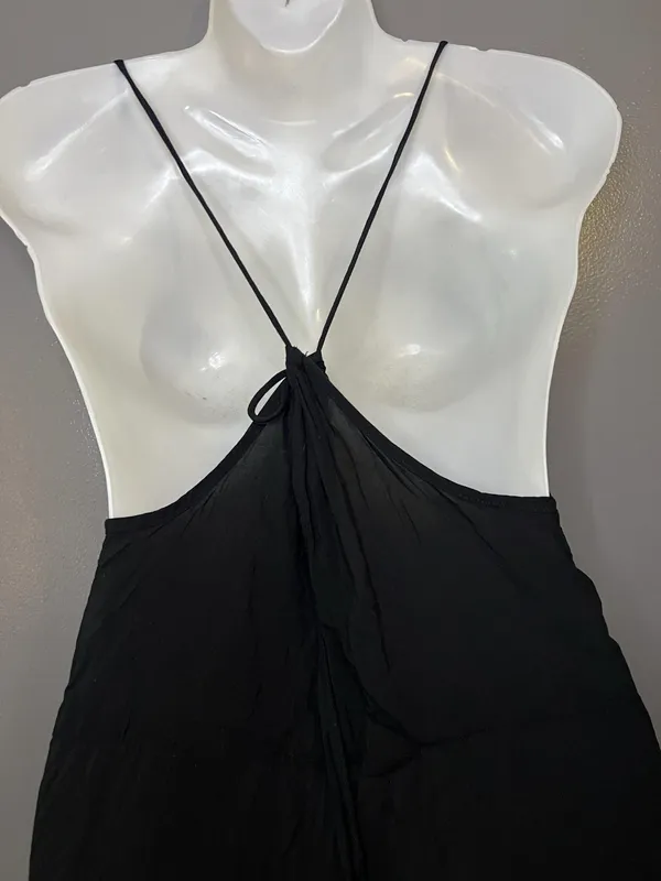 Intimately Free People Full Slip Womens XS Black Lace Sheer Strappy Chemise - Image 7