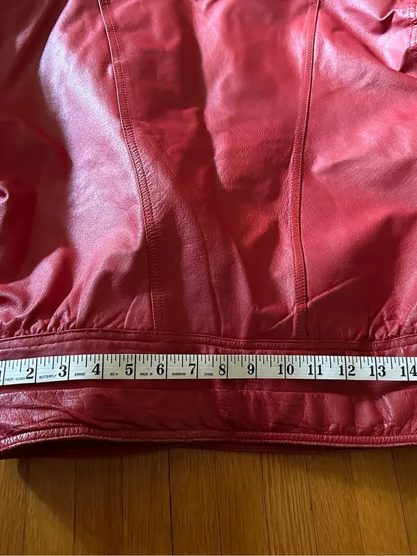 Wilson's Leather True Vintage 1980’s “Cherry Red” Jacket with Square Snaps, Size S - Image 9