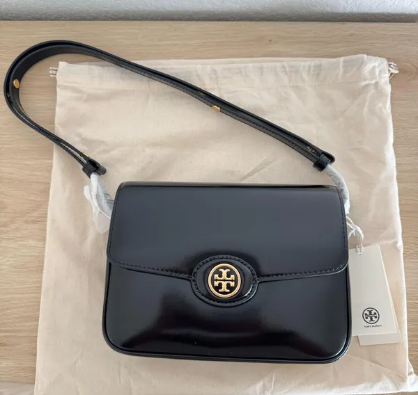 Tory Burch Robinson Spazzolato Shoulder Bag Black - Image 12