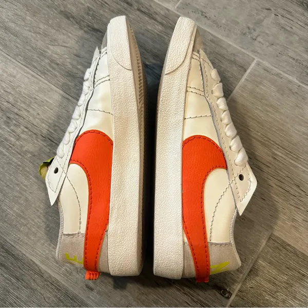 Nike Blazer Low 77 Jumbo DQ1470-103 Women Casual Shoes Sail/Rush Orange SIZE 8 - Image 4