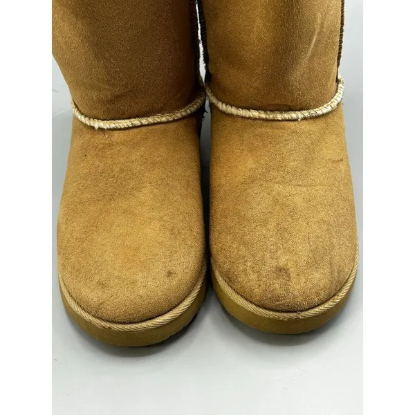 AIRWALK Classic Tall Faux Sheepskin Suede Winter Boots Tan Women 8.5 - Image 3