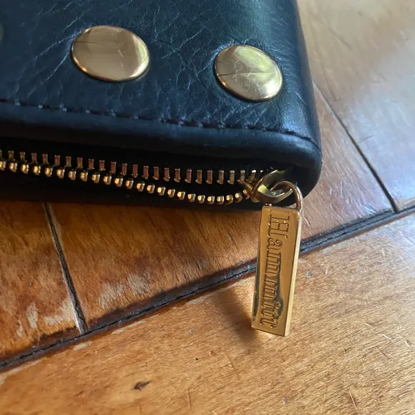 Hammitt Black Leather Wallet with Gold Studs - Image 4
