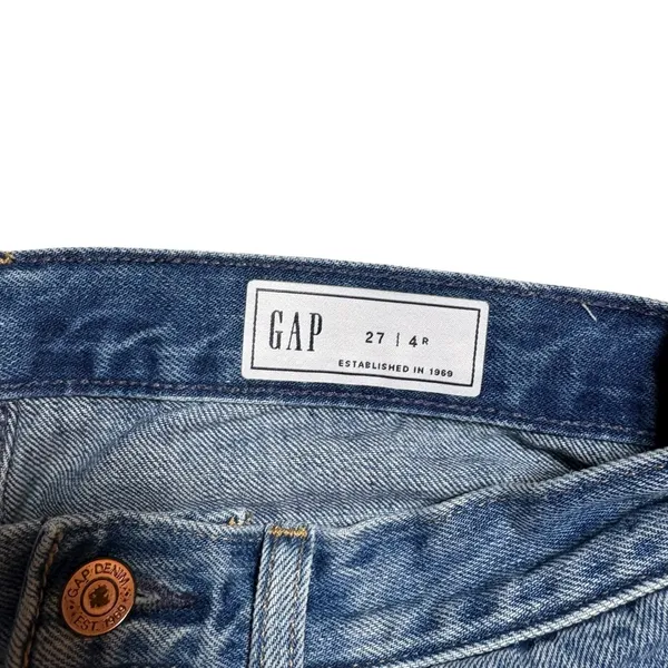 GAP Long Taper High Rise Medium Indigo Wash Women's Size‎ 27 4R - Image 5