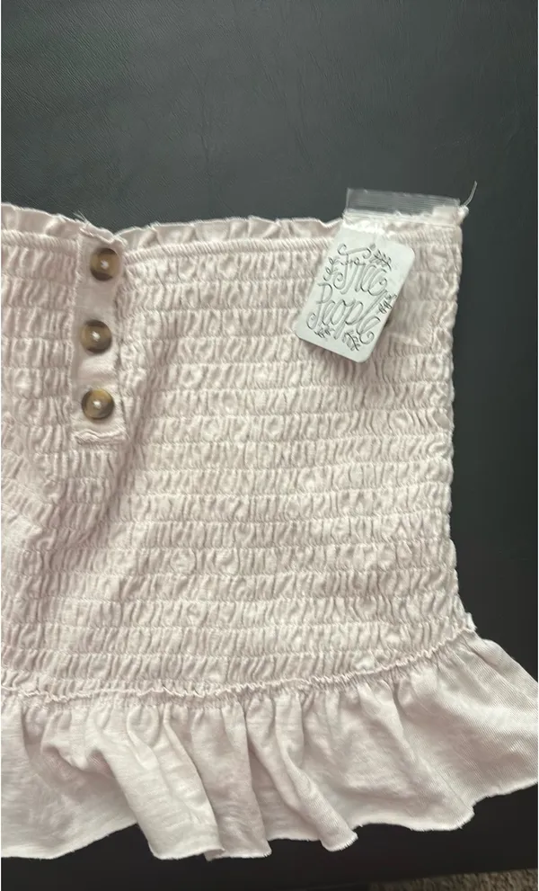 Free People Ruffle Tube Top Light Lilac - Image 3
