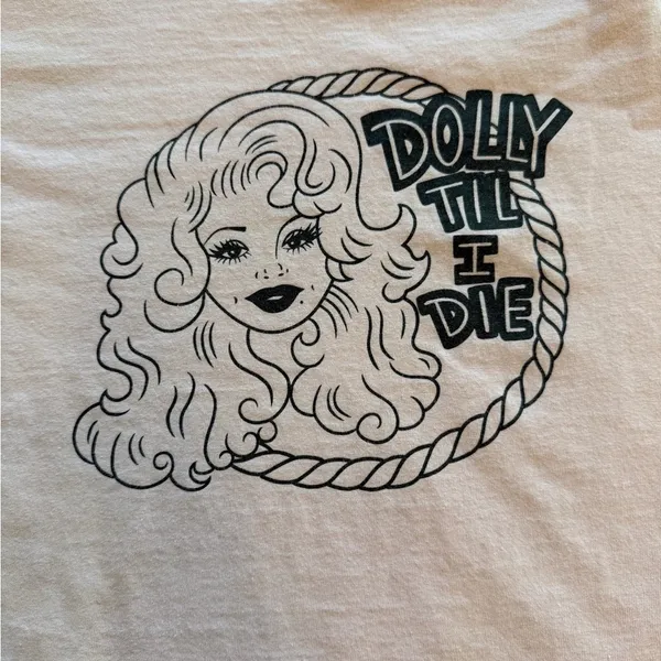 Gildan Vintage Dolly Til I Die Graphic Tee Light Pink Country Western Unisex 2XL XXL - Image 2