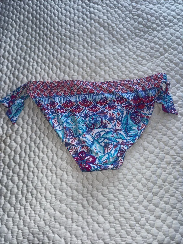 Lilly Pulitzer Bikini Bottom in Blue & Pink & Red Ocean Shell Print - Image 5