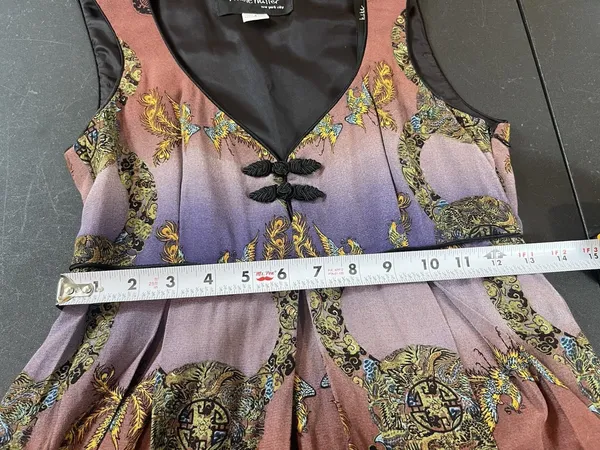 Vintage Y2K Asian Inspired Nicole Miller 2 Empire Waist Sleeveless Mini Dress - Image 12