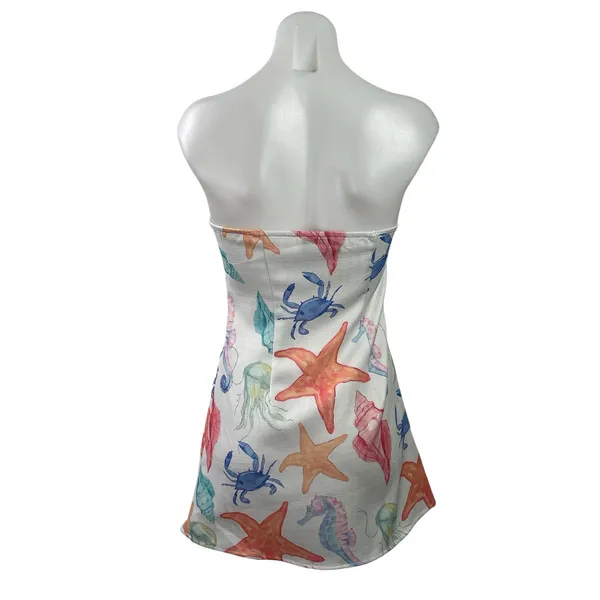 Cider Under The Sea Aquatic Strapless Tube Bandeau A Line Mini Dress Size XS - Image 3