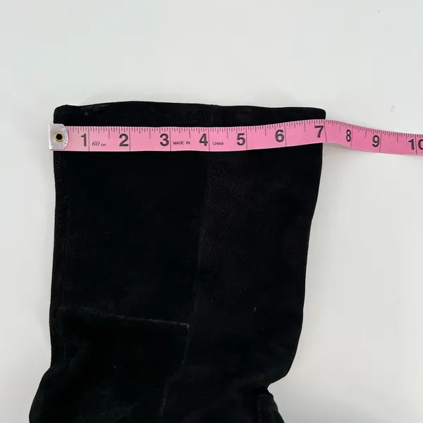 ALDO Black Leather Round Toe gold buckle Pull On Mid Calf Boots Women’s Size 10 - Image 5