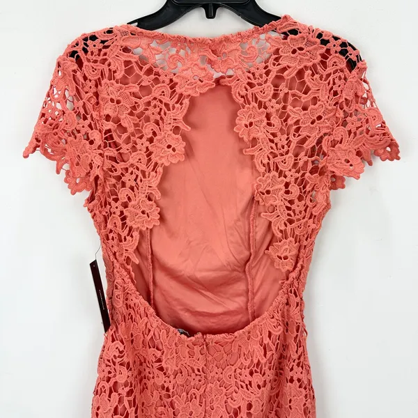 Lulus Paramour Coral Orange Lace Backless Bodycon Dress Party Medium NWT - Image 10