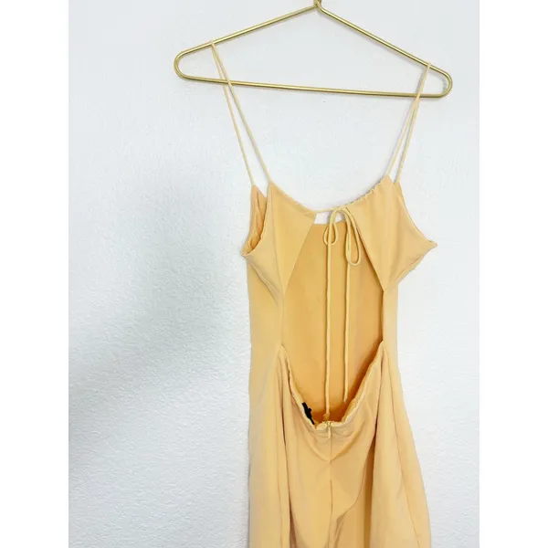 Revolve NBD Butter Yellow Cut Out Back Mini Dress Size Small Preppy Casual Chic - Image 11