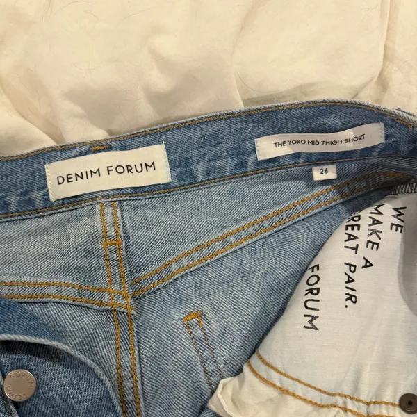 Denim forum THE YOKO MID THIGH SHORT Blue Size 26 - Image 5