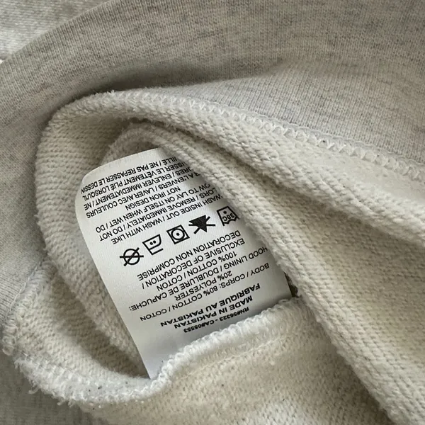Nike Light Gray Crewneck Hoodie with Black Swoosh - Image 5