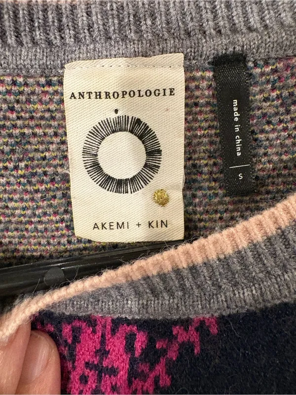 Anthropologie Akemi + Kin Kaleidoscope short-sleeve gray sweater dress gray S M - Image 5