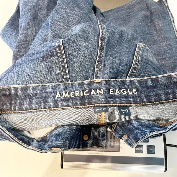 American Eagle Curvy Mid Rise Stovepipe Straight Leg Dark Wash Jeans Blue 10 - Image 3