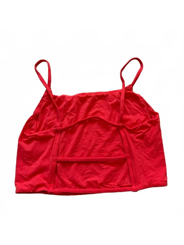 SKIMS Fits Everybody Strappy Back Cami Tank Top Cropped Poppy Neon Orange Medium - Image 5
