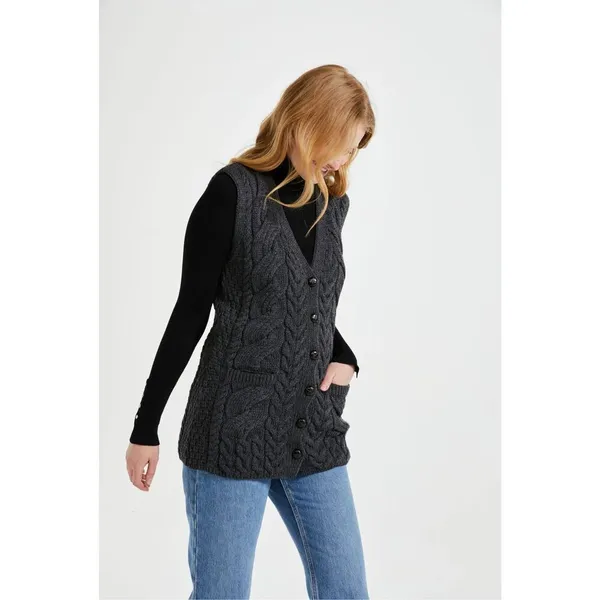 ✨Aran Woollen Mills Sweater Teal Sz Medium Vest✨ - Image 7